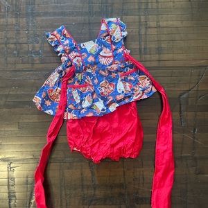 Ricrac & Ruffles Christmas pinafore